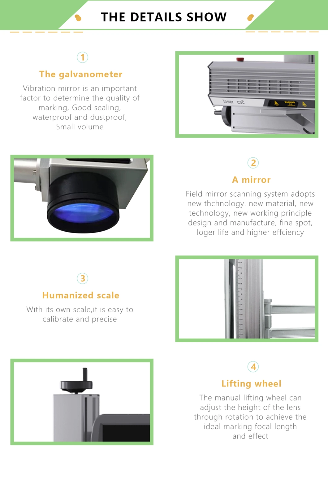 30W 40W 60W CO2 Laser Marking Glass Pet Bottle Rubber Leather Carton Acrylic Laser Marker Wood Laser Marker Machine Package Paper Box Plastic Wooden